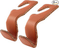 Purse Hook for Car, Superior Leather Headrest Hanger Matching Cars Interior, Brown Back Seat Organizer Storage Holder
