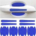 Carbon Fiber Car Door Handle Cup Scratch Protectors, Vehicle Door Handle Bowl Sticker, Automotive Paint Guard Protective Film Cover Accessories, Universal for SUV Sedan Truck (Blue)