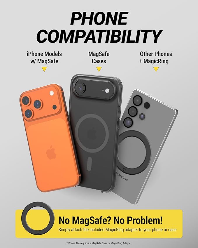 Scosche MagicMount™ SMSWD Magnetic Phone Holder for Car Dashboard/Windshield, MagSafe Stand, Suction Cup Phone Mount Compatible with iPhone 16 15 14 13 12 Series, Mag Safe Case & All Cell Phone
