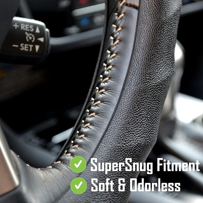 AUTOXBERT Silicone Car Steering Wheel Cover Universal Grip Steering Protective Cover with Pattern and Massaging Grip for Most Cars, SUVs, Trucks, and Vans