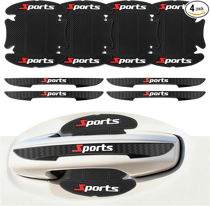8PCS Car Door Handle Protector Anti-Scratch,Sport Style Car Door Handle Scratch Protector for Decoration & Protection,Universal Cars Handles Protectors as Cars Doors Edge Guards