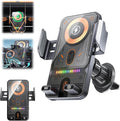 2026 New Cool Car Wireless Fast Charging Holder, Wireless Charging Rotating Car Mount,15w Universal, 360° Rotation, Smart Sensor Open, Switch Between Horizontal Vertical (Silver)