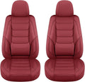 hoozoom Front Seat Covers for Cars Breathable Leather Seat Covers Waterproof Seat Protectors Universal Fit for Most Automotive Cars SUV Trucks(Red, Front Pair)