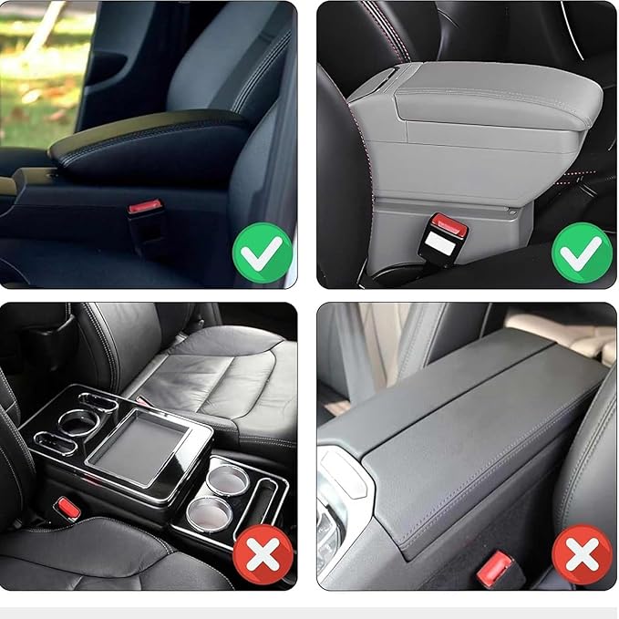 Car Armrest Cushion for Nissan Armada II (Y62) 2016-2021 2022 2023 2024 2025, Car Armrest Pad Soft Leather Car Center Console Cover Car Interior Accessories,B