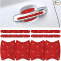 Mandark 8PCS Bling Car Door Handle Protector, Crystal Rhinestone Vehicle Door Bowl Protective Sticker, Glitter Anti-Scratch Auto Decor Decals Accessories, Universal for SUV, Sedan, Truck (Red)
