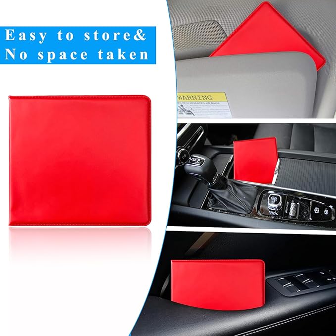Kewucn 1 PC Car Registration Insurance Holder, Essential Auto Card Glove Box Organizer, Vehicle Interior Accessories Perfect for Most Car, Truck, SUV (10.55''×4.8'', Red)