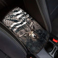 Retro Deer Camo US Flag Print Center Console Armrest Cover for Car,Hunting Deer Auto Interior Accessories for Men