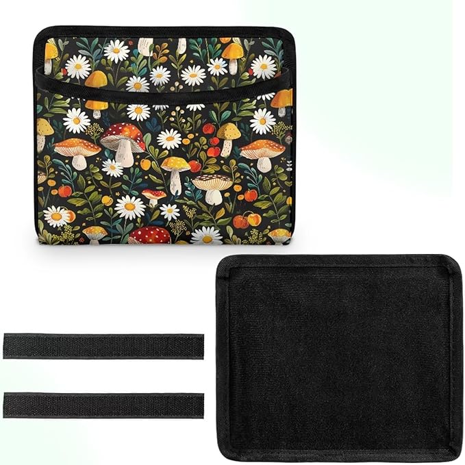 Renewold Car Pocket Organizer for Console Door Between Seat Vehicles Organizer Bag Storage Pouch Storage Box Cell Phone Holder for Auto Travel Automotive Interior Accessories Mushroom Daisy