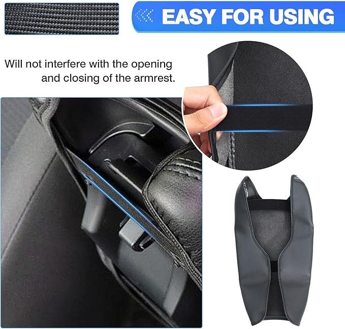 Autorder Center Console Cover for 2016-2020 2021 2022 Honda HR-V HRV Accessories Carbon Fiber Armrest Cover Anti-Scratch Middle Console Pad Leather Armrest Protector