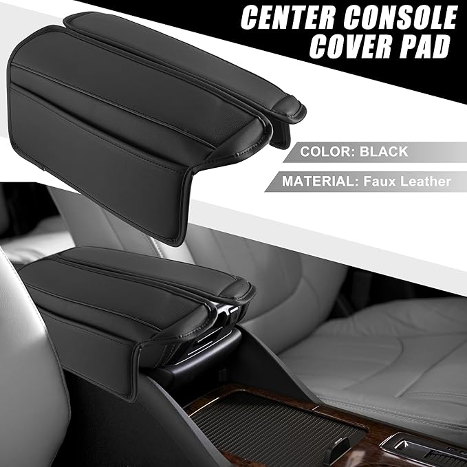 Car Center Console Armrest Cushion Soft Pad Arm Rest Cover Support Black for Nissan Rogue 2021 2022 2023 (Pack of 2)