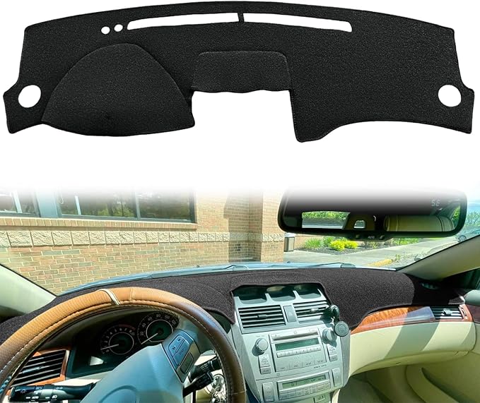 Dash Cover Mat Custom Fit for Toyota Solara 2004 2005 2006 2007 2008 with Cutout for Climate Sensor and Light Sensor, Dashboard Pad Carpet Protector (Black) F90