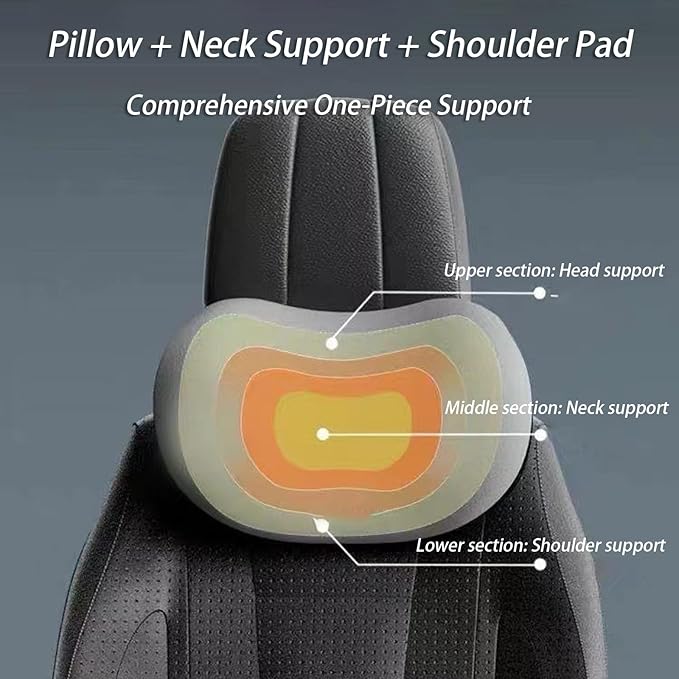 Car Lumbar Support Pillow and Car Neck Pillow Kit for KIA Forte/Cerato 2008-2018 2019 2020 2021 2022 2023 2024, Car Seat Neck Back Rest Pillows, Ergonomic Car Seat Headrest & Lumbar Cushion