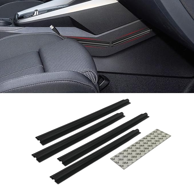 4PCS Car Concealed Wire Cover, Car Wire Sleeve, Automotive Power Cord Cover, Car Interior Accessories Adhesive Cable Hidden Protector for Cords USB Video Audio Network Cables Sleeve Organizer