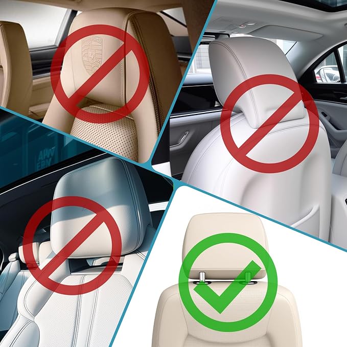 Heroway Purse Hook for Car, Adjustable Headrest Bag Seat Hooks Back, Car Accessories for Women, Coloured, 4 Pack