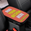 Personalized Auto Center Console Armrest Cover Custom Custom Photo Text Logo Universal Fit Soft Comfort Center Console Armrest Cushion for Car Seat Handrail Box, Tomato