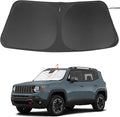 Windshield Sun Shade Custom Fit for 2015-2024 Jeep Renegade Accessories Foldable Sunshade Sun Blocker Protect Car from Sun Rays & Heat Damage Keep Car Cooler