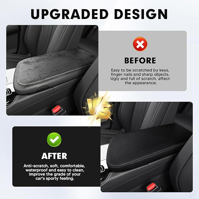 Autorder 2PCS Center Console Cover for 2022 2023 2024 2025 NX 250/NX 350/NX 350h/NX 450h+ Accessories Gear Shift Knob Cover Anti-Scratch Leather Armrest Cover&Shift Knob Cover