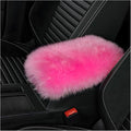 Center Console Cover, 11.81"×7.87" Automotive Fluffy Plush Center Armrest Protector, Universal Furry Comfortable Center Console Pad for Cars Trucks SUVs, Car Accessories (Dark Pink)