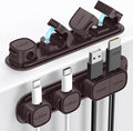6 Pack Magnetic Cable Clips [1s Open/Lock], Laitver Cord Organizer Holder Strong Adhesive Desk Cable Management- Organize Charging Cords Neatly for Home, Office, Car,Desk, Nightstand-Bronze