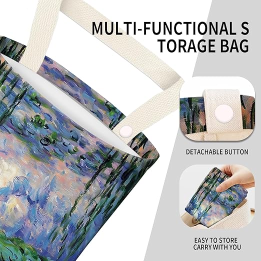 ADQWIOVL Car Garbage Can, Seat Back Hanging Cute Car Trash Can Bag, Car Organizer and Storage Bag for Travelling, Outdoor Watercolor Water Lily