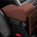 Auto Center Console Armrest Pillow, Memory Foam Car Armrest Cushion with Phone Holder Storage Bag Universal Fit for Most Car (Brown)