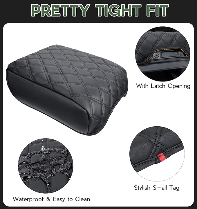 Center Console Cover for Ford F150 2021 2022 2023 2024 2025 Truck Interior Accessories, PU Leather Armrest Middle Console Cover Anti-Scratch Protector Cushion Pad (Bucket Seat Only)