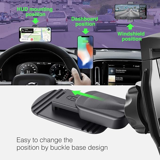JIMISHA Car Phone Holder - Sticky Adhesive Mount for 4 to 6.5 inch Smartphones