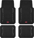 Rubbermaid Car Floor Mat, Heavy Duty All-Weather Car Mats Full Set with Dual-Tone Black Aluminum Inserts – Universal Fit, Anti-Slip Backing, Trim-to-Fit for Most SUV, Sedan, Van