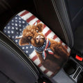 Highland Cattle Print Car Center Console Armrest Cover American Flag Print Armrest Box Cover Center Console Pad Universal Car Interior Decor for Truck Sedan SUV