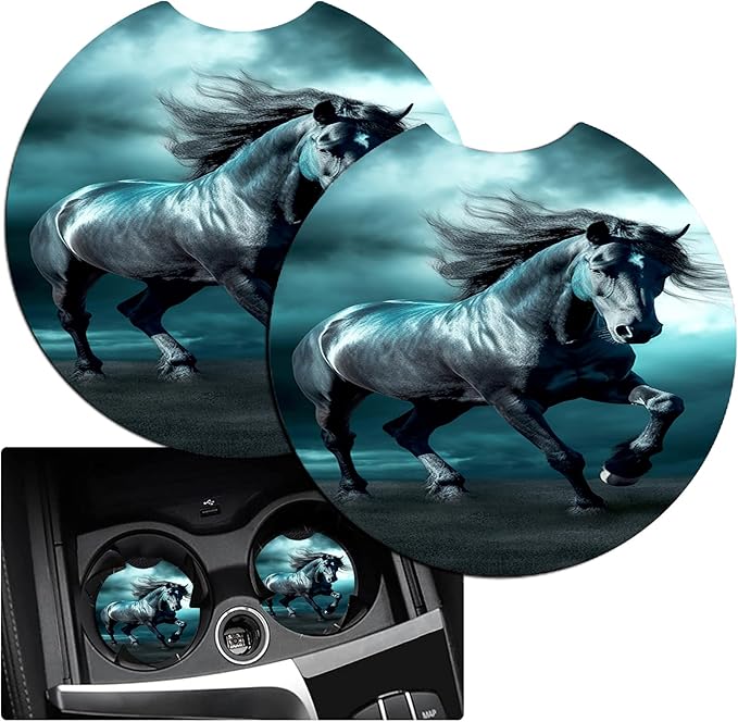 JANENFNA Car Armrest Cover Pads Universal Fashion Cute Auto Center Console Armrest Cover Pad with 2PCS Car Coasters Soft Waterproof Car Armrest Seat Protector for Women,Dark Horse