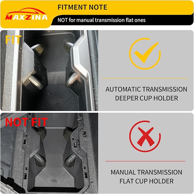 Maxzina Cup Holder Compatible with 2024 2025 Toyota Tacoma (Not Manual Transmission) Center Console Cup Holder Silicone Insert Black Bottle Holder Interior Decoration for 2024 Tacoma Accessories