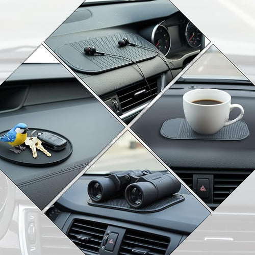 10 Pcs Car Dashboard Non Slip Mat, Sticky Pad for Car Dashboard Anti-Slip Gel Pads Removable Silicone Reusable Picky Pad Multi Sticky Mat for Cars Kitchen Pet Bowl Mats