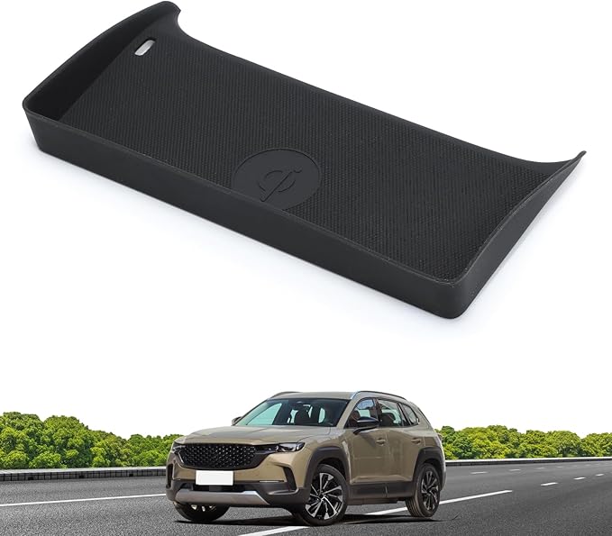 Center Console Wireless Charging Mat for Mazda CX-50 2026 2025 2024 2023 Silicone Wireless Phone Charging Pad for 2025 CX50 Non-Slip Mat Interior Accessories Black