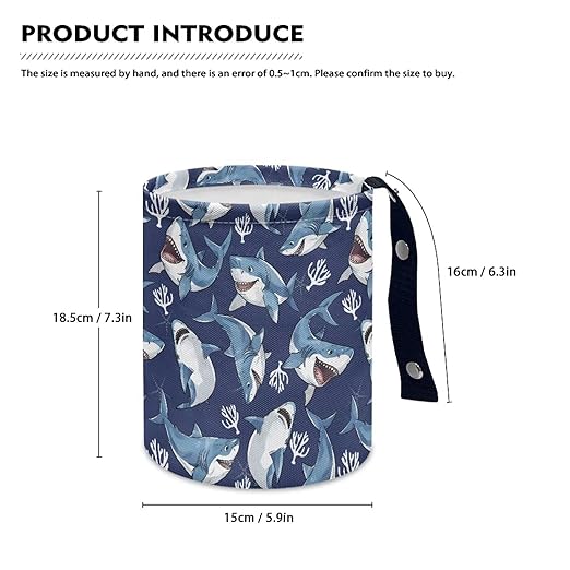 Shark Car Garbage Can Mini Car Trash Bin Car Organizer Car Storage Bag Waterproof Portable Men Accessories Car Decor Road Trip for Kids