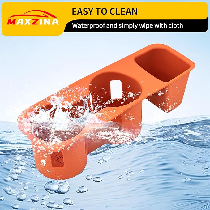 Maxzina Cup Holder Compatible with 2022-2025 2026 Ford Maverick Cup Holder Silicone Insert Center Console Drink Holder Silicone Orange Bottle Holder Interior Decoration for 2024 Maverick Accessories