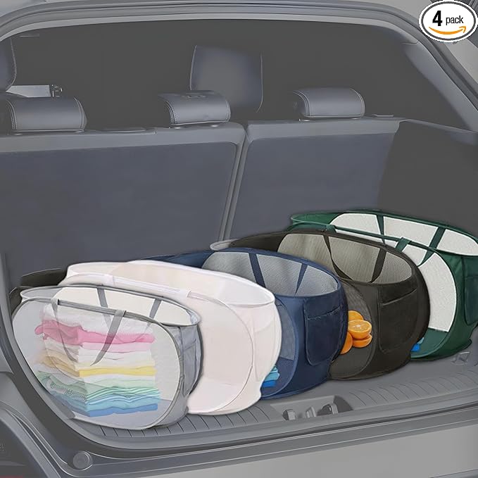 LATERONON Car Trunk Organizer,Adjustable Car Accessories for SUV Sedan Truck Foldable Car Organizers and Storage - Multi-Purpose Auto Storage Bin for Car (Black/Blue/Beige/Gray/Green)