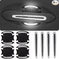 8Pcs Car Door Handle Protector Reflective Sticker,3D Carbon Fiber Universal Door Handle Scratch Protector Cover,Self-Adhesive & Non-Marking,Paint Guard Protective Films (White)