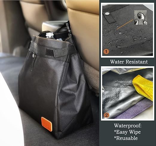 CP CLEVER PINKPHIN Large Waterproof Car Trash Bag Organizer, Collapsible, Cute