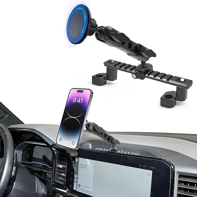 for 2022 2023 2024 2025 2026 Chevrolet Silverado & GMC Sierra Phone Mount, 2022+ Chevy Silverado 1500/2500/3500 Magsafe Phone Holder, Only fit 13.4" Touchscreen, 2025 Silverado & Sierra Accessories