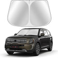 Toluoma Custom Fit Windshield Sun Shade for Kia Telluride 2020-2025 - Full Coverage, 210T Reflective Fabric, Double-Layer Design - Blocks 99% UV Rays, Keeps Car Cool, Easy to Install and Store