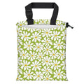 AFYEWKC Car Trash Bag Large Hanging Can for Back of Seat, Cute Waterproof Car Garbage Bag for Vehicle, Travelling, Outdoor Cute Green White Flower