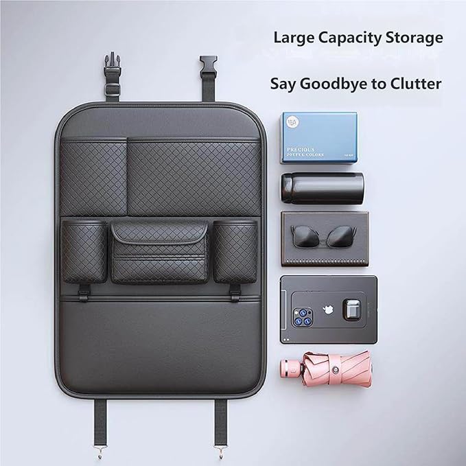 Car Seat Back Storage Bag for Ram ProMaster 2015-2025 2026 Back Seat Organizer With Cup Holder Tissue Box Kick Mat Protector Interior Accessories