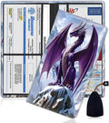 Car Document Holder with Magnetic Shut, Car Registration and Insurance Card Holder, Vehicle Glove Box Organizer Documents, Driver License, Auto Paperwork Organizer Wallet, Purple Dragon On Snowy Peak