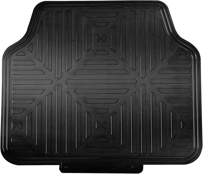 FH Group Automotive Floor Mats - Heavy-Duty Metallic Rubber Floor Mats for Cars, Universal Fit Full Set, Climaproof Floor Mats, Trimmable Floor Mats for Most Sedan, SUV, Truck Floor Mats Black