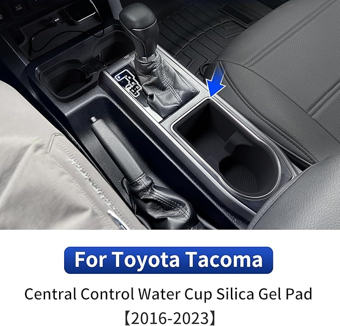 Central Control Gear Water Cup Silicone Case for 2016-2023 Toyota Tacoma Center Console Cup Holder Protector Interior Modification Accessories (Rear Gear Water Cup Mat)
