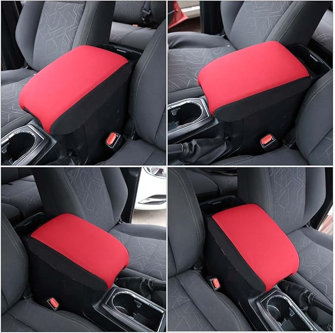 CHEAYAR Leather Car Auto Center Console Armrest Cushion for Toyota Tacoma Accessories 2016-2018 2019 2020 American Flag (Black-Cloth)