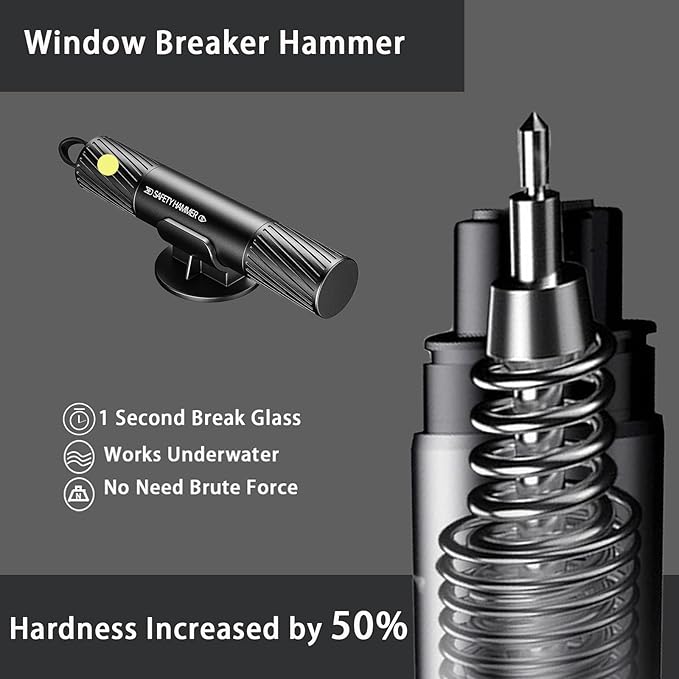 2025 Upgraded Life Hammer Car EscapeTool and Seatbelt Cutter,Beam Lab Life Hammer,Car Hammer Seatbelt Cutter Window Breaker Emergency Escape Tool,Seat Belt Cutter and Glass Breaker for Cars(4PCS)