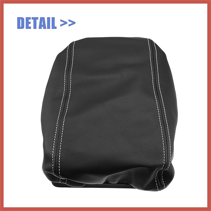 ACROPIX Car Center Console Armrest Cover for Hyundai Tucson 2016-2021 Faux Leather Interior Arm Rest Cover Elbow Cushion Pad Black Gray Stitches Car Parts