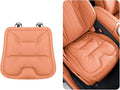 Bzxpk Skin-Friendly & Dirt-Repellent Leather Car Seat Cushion, Non-Slip PU Leather Seat Cover for Car, Office Chair & Travel, Breathable Comfort Cushion (Orange, Front Row)