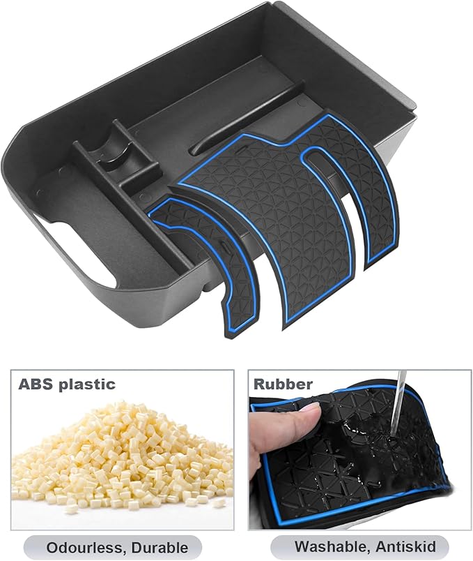 SKTU for 2020 2021 2022 2023 2024 2025 Toyota RAV4 Center Console Organizer 2023 2024 2025 RAV4 Accessories Tray Armrest Box Glove Secondary Storage Box with Coin Holder (Blue)